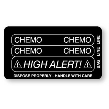 CHEMO, Piggyback Line Identification Label, 3-1/4" x 1-3/4"
