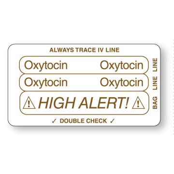 OXYTOCIN, Piggyback Line Identification Label, 3-1/4" x 1-3/4"