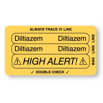DILTIAZEM, Piggyback Line Identification Label, 3-1/4" x 1-3/4"