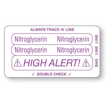 NITROGLYCERINE, Piggyback Line Identification Label, 3-1/4" x 1-3/4"