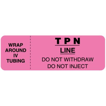 I.V. Line Identification Label, 3" x 1"