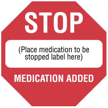 IV Medication Added Label, 1-1/2" x 1-1/2"