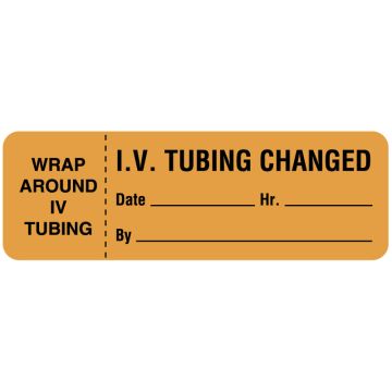 I.V. Tubing Change Label, 3" x 1"