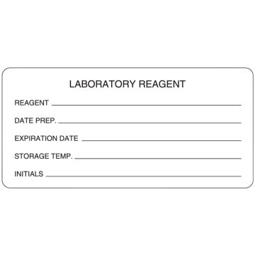 Laboratory Reagent Label, 4" x 1-7/8"
