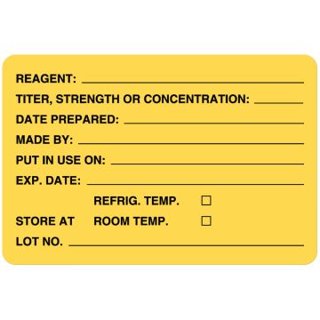 Laboratory Reagent Label, 3" x 2"