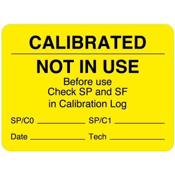 Calibration Label, 2-3/8" x 1-3/4"
