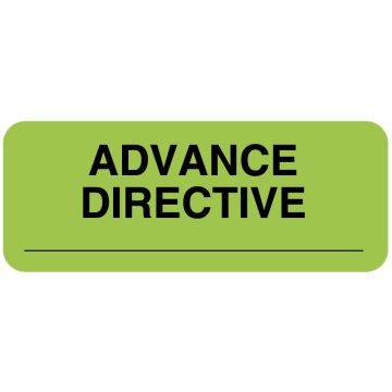 Advance Directive Label, 2-1/4" x 7/8"