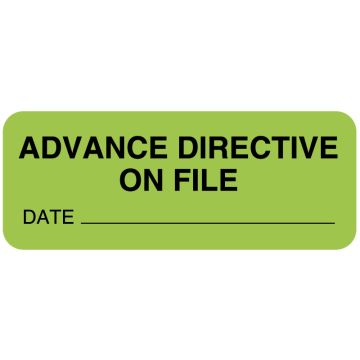 Advance Directive Label, 2-1/4" x 7/8"
