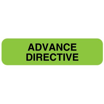 Advance Directive Label, 1-1/4" x 5/16"