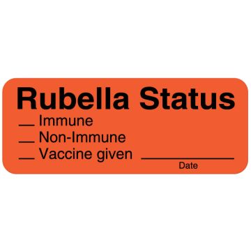 Rubella Status Label, 2-1/4" x 7/8"