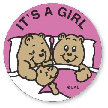 IT'S A GIRL, Kids' Sticker, 2-1/2" x 2-1/2"