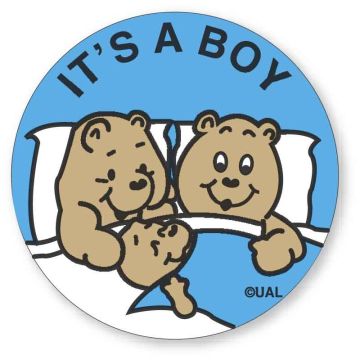 IT'S A BOY, Kids' Sticker, 2-1/2" x 2-1/2"