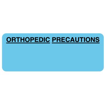 ORTHOPEDIC PRECAUTIONS, Communication Label, 3" x1-1/8"