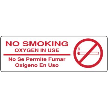 No Smoking Label, 6" x 2"