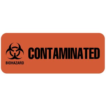 Biohazard Warning Label, 2-1/4" x 7/8"
