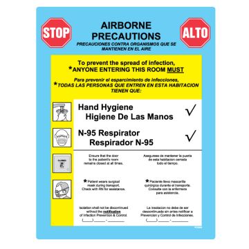 Airborne Precautions Labels, 8-7/8" x 10-7/8"