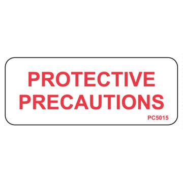 Protective Precautions Labels, 2-1/4" x 7/8"