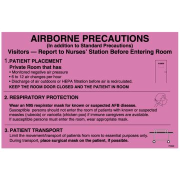 Airborne Precautions Labels, 8" x 5.25"