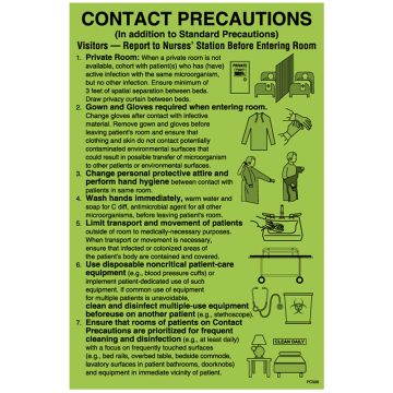 Contact Precautions Labels, 8" x 5.25"