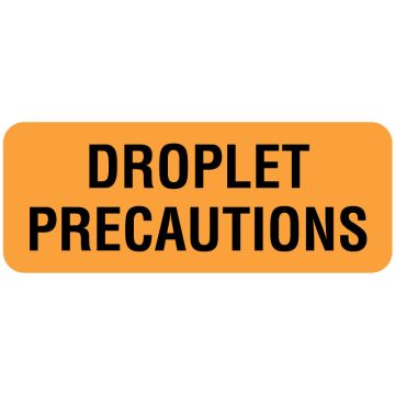 Droplet Precautions Labels, 2-1/4" x 7/8"
