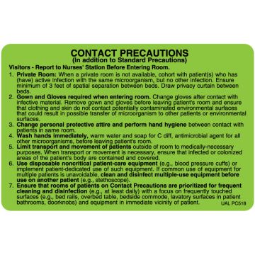 Contact Precautions Labels, 4" x 2-5/8"