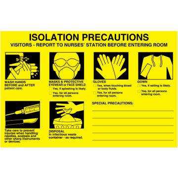 Isolation Precaution Labels, 8" x 5-1/4"