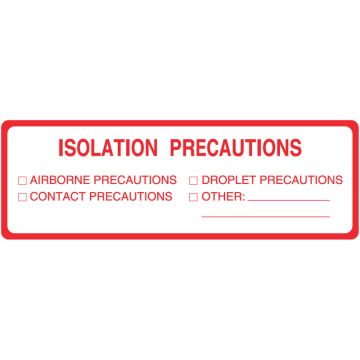 Isolation Precaution Labels, 6" x 2"