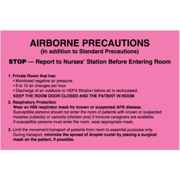 Airborne Precautions Labels, 8" x 5.25"