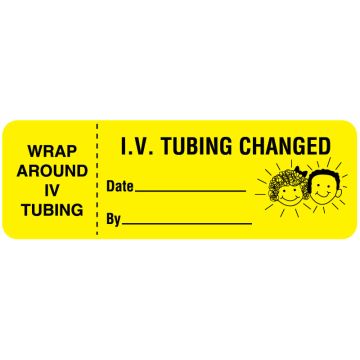 WRAP AROUND IV TUBING IV TUBIN, I.V. Line Identification Label, 3" x 1"