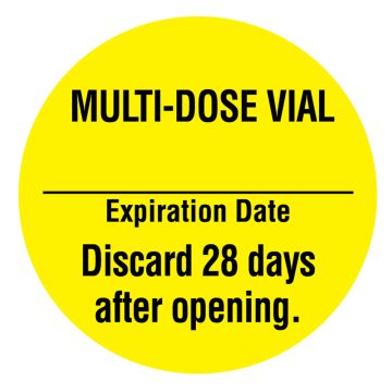 Multi-Dose Vial Label, 1" Dia