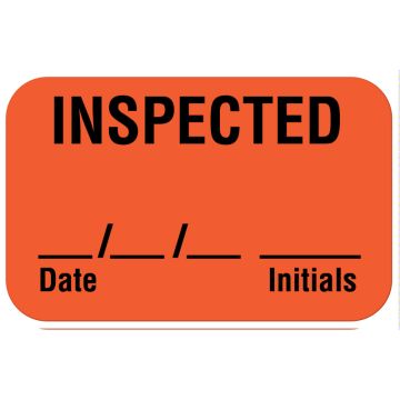 Inspected Date Initials, Status Label, 1-3/16" x 3/4"