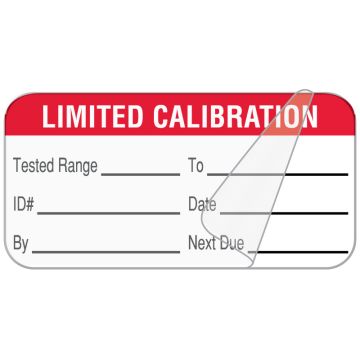 Limited Calibration Label, 1-1/2" x 3/4"
