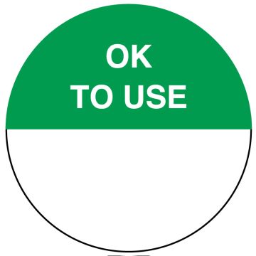 OK TO USE, 1-1/2" Dia