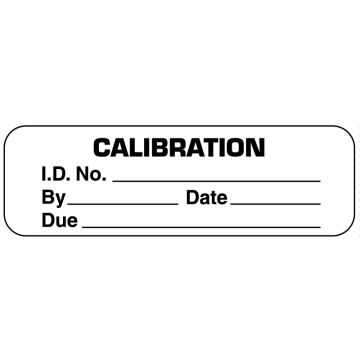 Calibration Label, 2" x 1/2"