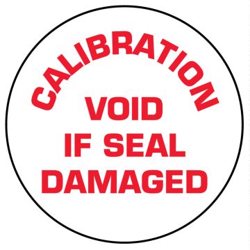 White Tamper-Evident Calibration Void If Seal Damaged Label, 3/4" x 3/4"