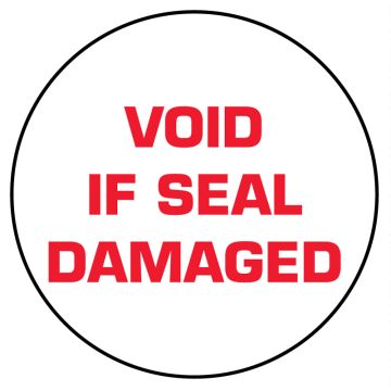 White Tamper-Evident Void If Seal Damaged Label, 3/4" x 3/4"