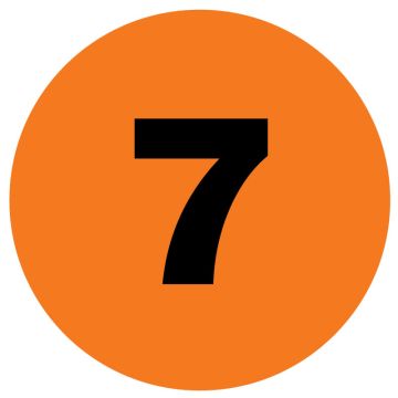 #7 Numeric Inventory Label, 1" x 1"