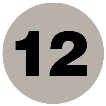 #12 Numeric Inventory Label, 1" x 1"