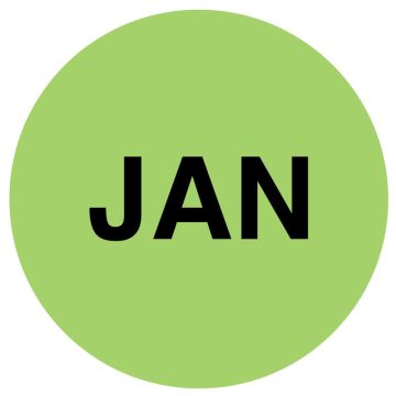 JANUARY Month Inventory Label, 1" x 1"
