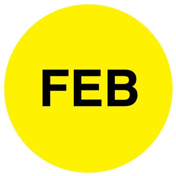 FEBRUARY  Month Inventory Label, 1" x 1"