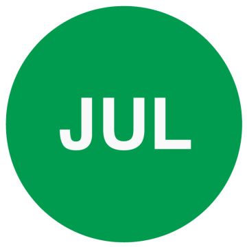 JULY Month Inventory Label, 1" x 1"