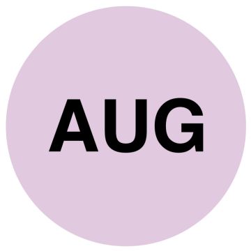AUGUST Month Inventory Label, 1" x 1"