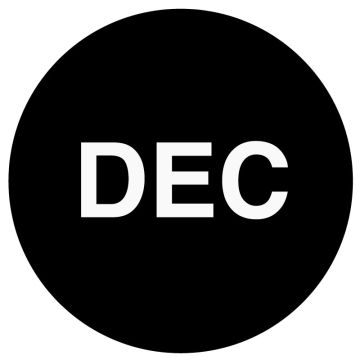 DECEMBER Month Inventory Label, 1" x 1"