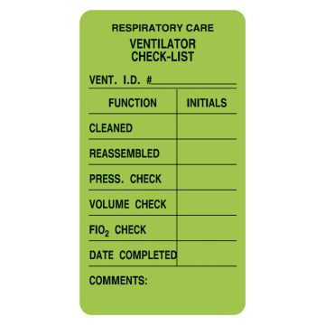 Ventilator Label, 2" x 3"