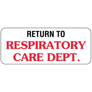 Respiratory Care Label, 2-1/2" x 1"