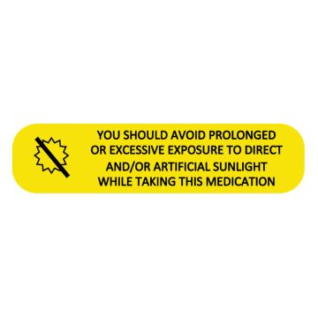 YOU SHOULD AVOID SUNLIGHT, Medication Instruction Label, 1-5/8" x 3/8"