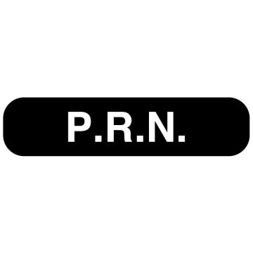 P.R.N., Medication Instruction Label, 1-5/8" x 3/8"