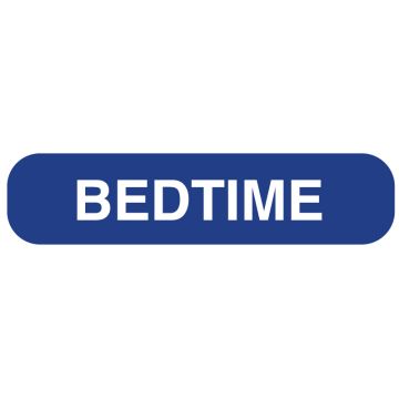 BEDTIME, Medication Instruction Label, 1-5/8" x 3/8"