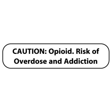 CAUTION: OPIOID,  Medication Instruction Label, 1-5/8" x 3/8"