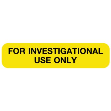 FOR INVESTIGATIONAL USE ONLY, Medication Instruction Label, 1-5/8" x 3/8"